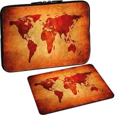 Pedea Design neoprene brown global map 13.3" sleeve