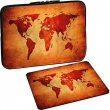 Pedea Design neoprene brown global map 15.6" sleeve (66060426)