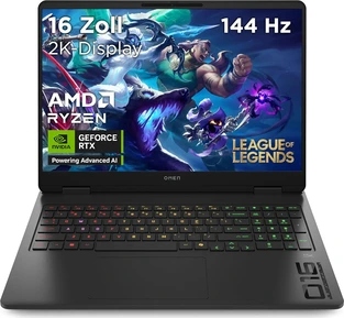 HP OMEN Gaming Laptop 16-ap0904ng, Shadow Black, Ryzen AI 7 350, 32GB RAM, 1TB SSD, GeForce RTX 5060