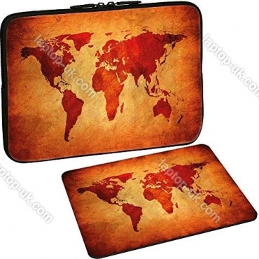 Pedea Design neoprene brown global map 13.3" sleeve
